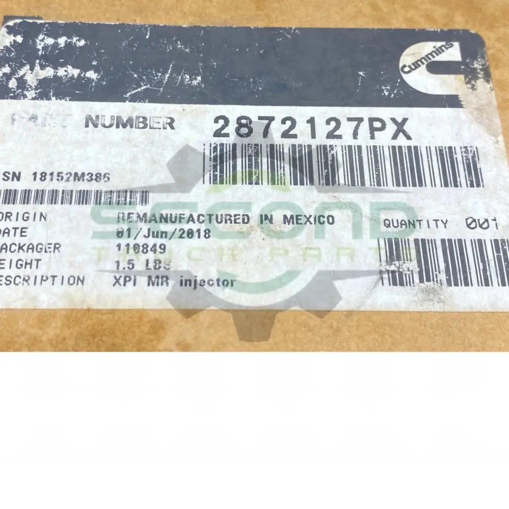 2872127PX Genuine Cummins Fuel Injector - Second Truck Parts