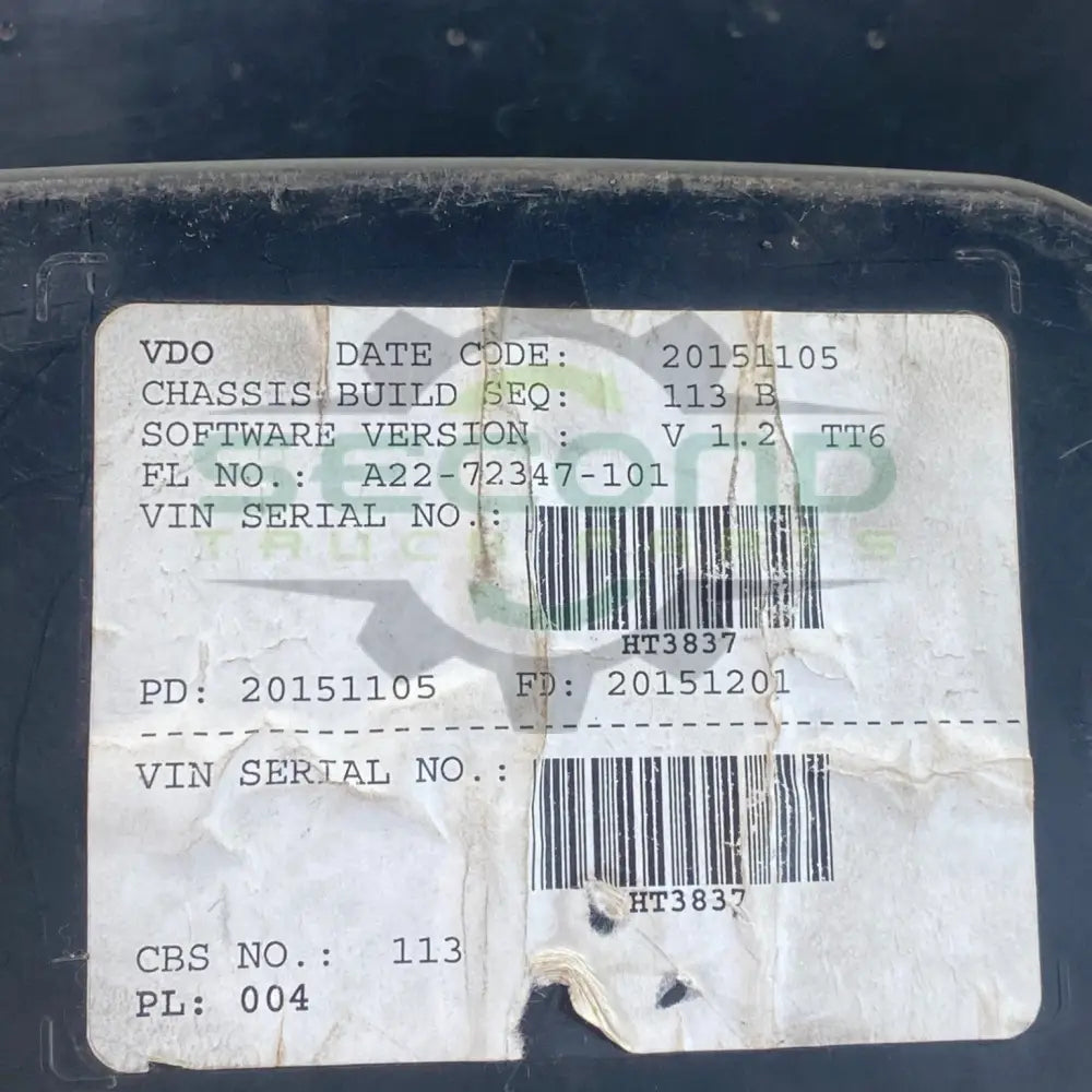 A22-72347-101 Genuine Freightliner Instrument Cluster - Second Truck Parts