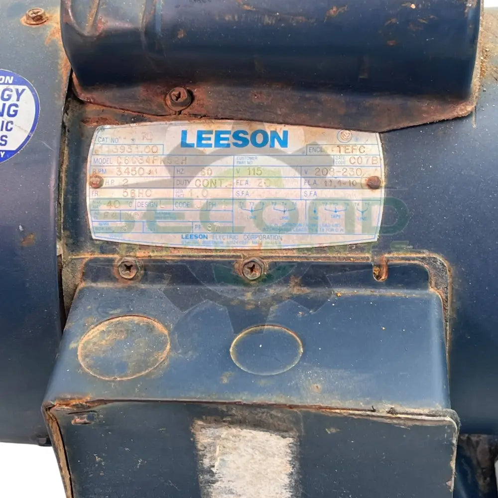 C6C34FK52H Genuine Leeson Electric Motor - Second Truck Parts