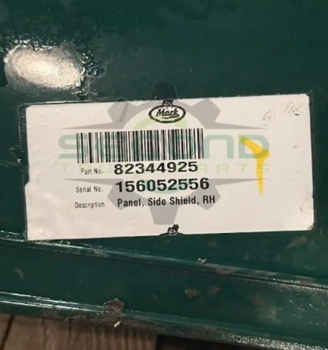 82344925 Genuine Mack Green Right Side Shield Panel - Second Truck Parts