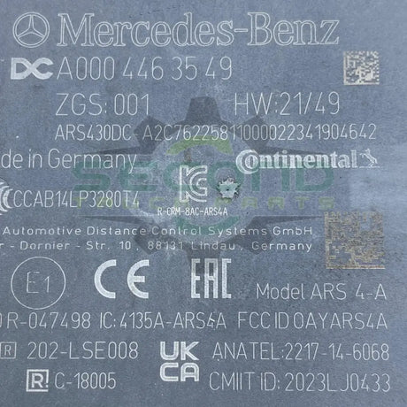 A0004463549 Genuine Mercedes-Benz Distance Radar Control Unit - Second Truck Parts