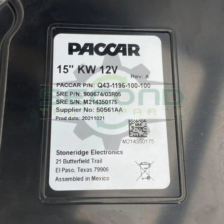 Q43-1195-100-100 Genuine Paccar Digital Display Cluster - Second Truck Parts