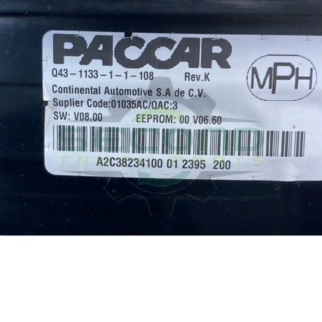 Q43-1133-1-1-108 Genuine Paccar Instrument Cluster Gauge - Second Truck Parts