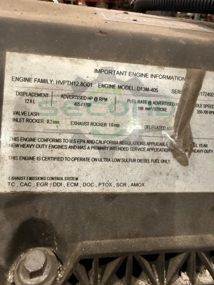 D13M-405 Genuine Volvo Engine Assembly - Second Truck Parts