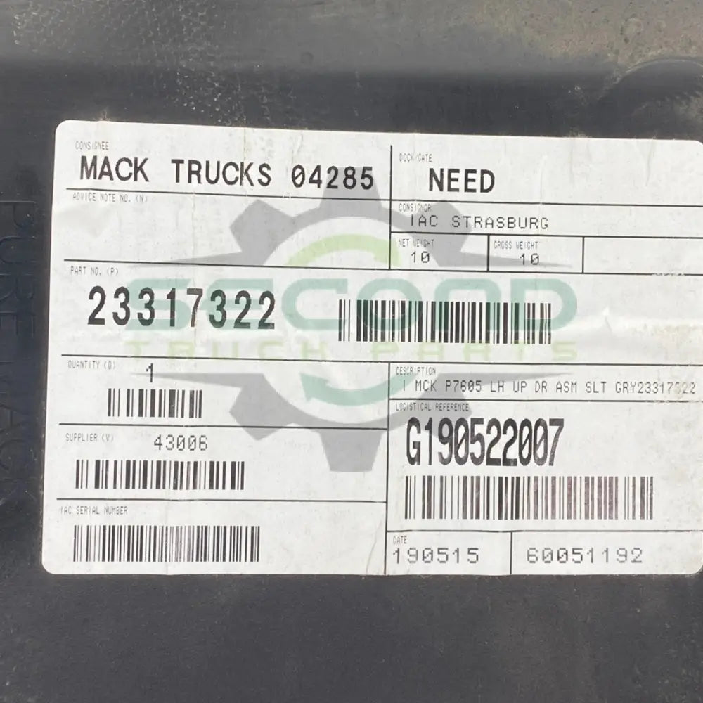 23317322 Genuine Volvo LH Driver Side Door Interior Panel - Second Truck Parts