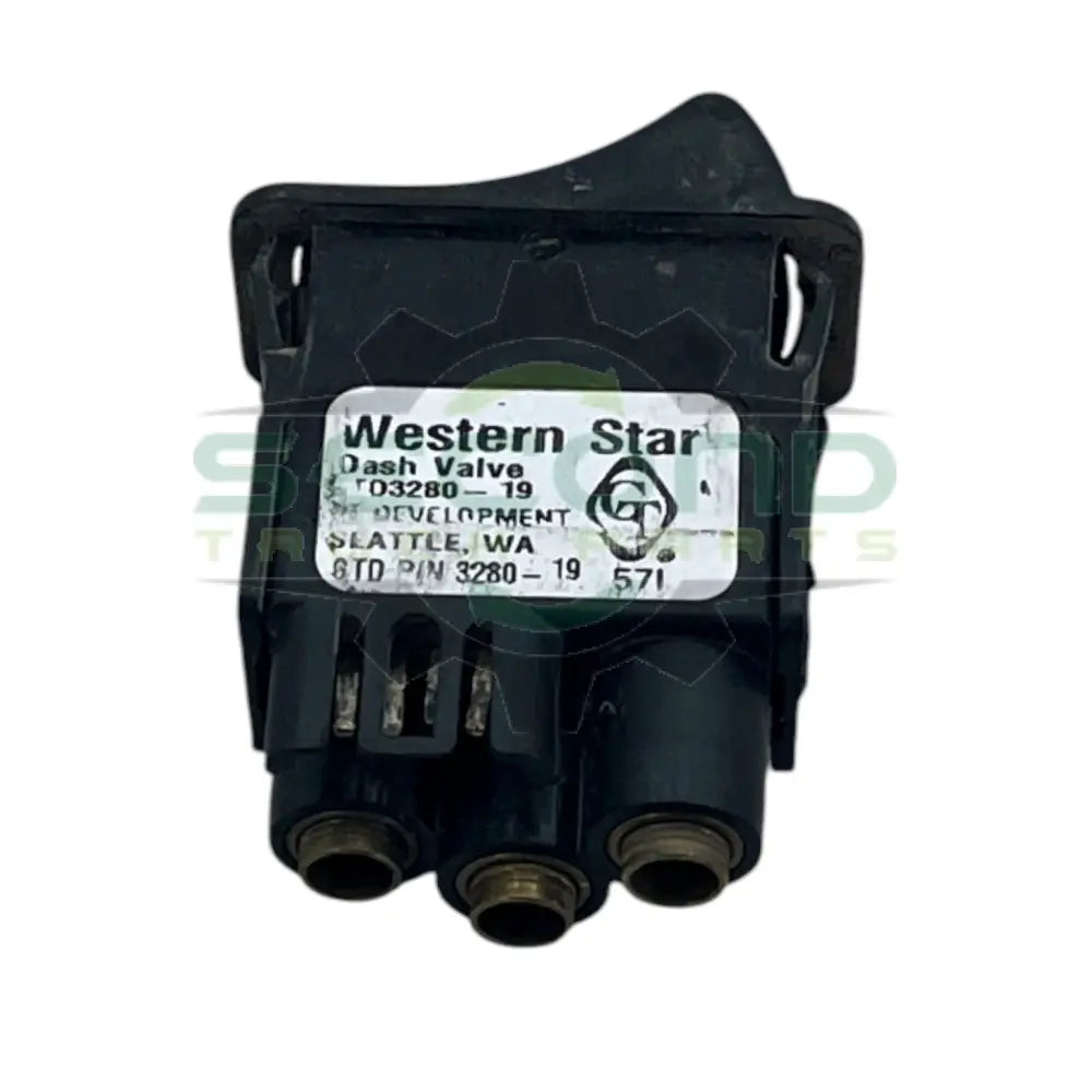 3280-19 Genuine Western Star Interior Axle Lock Air Valve Rocker Switch - Second Truck Parts