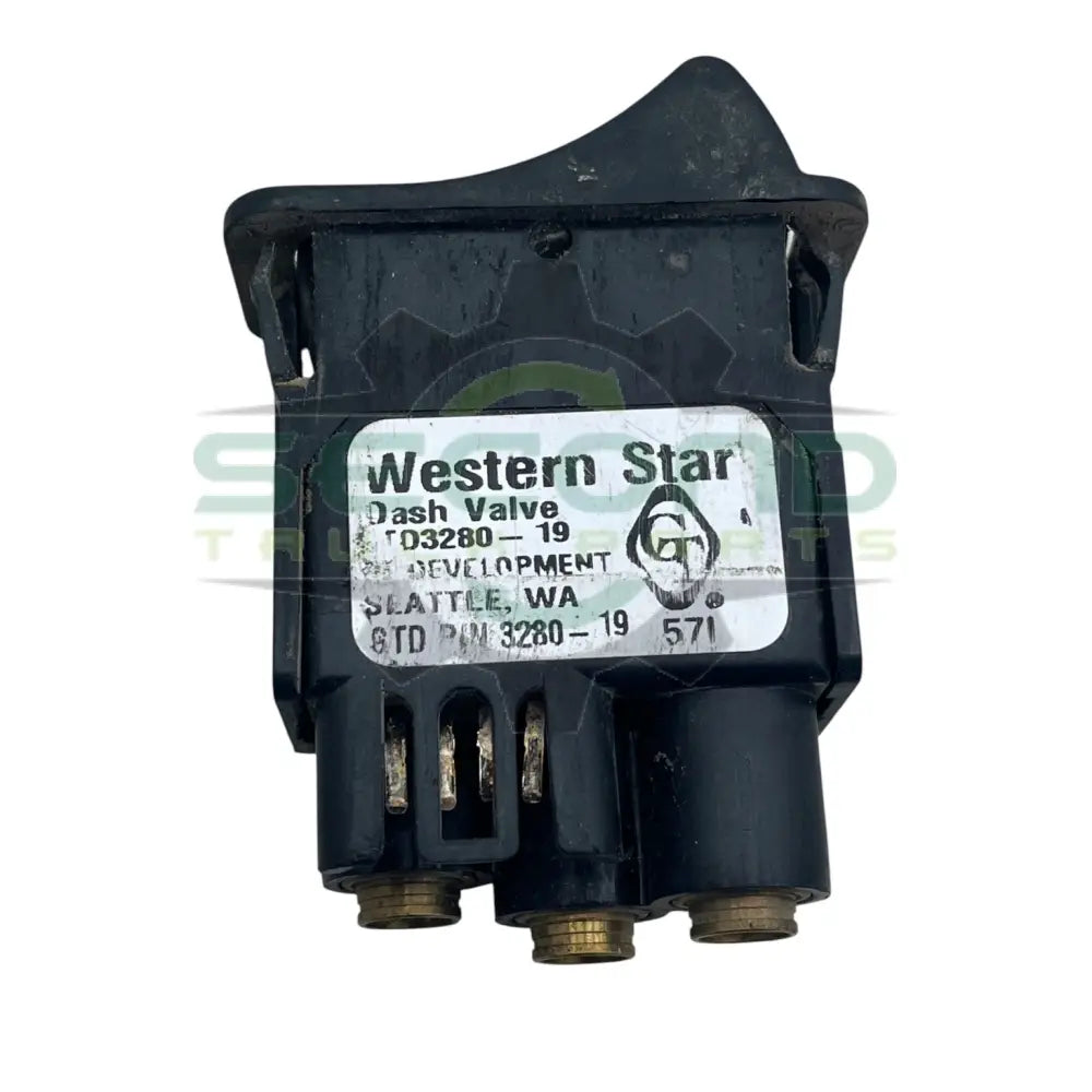 3280-19 Genuine Western Star Interior Axle Lock Air Valve Rocker Switch - Second Truck Parts