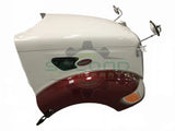 Groomed Pete387 hood with spot mirrors OEM - Second Truck Parts