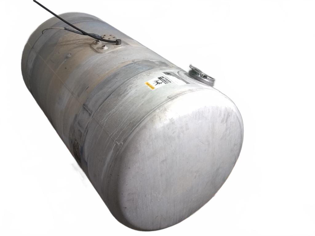 Aluminum RH fuel tank measures 25" x 49" 100 gallon with rear - Second Truck Parts