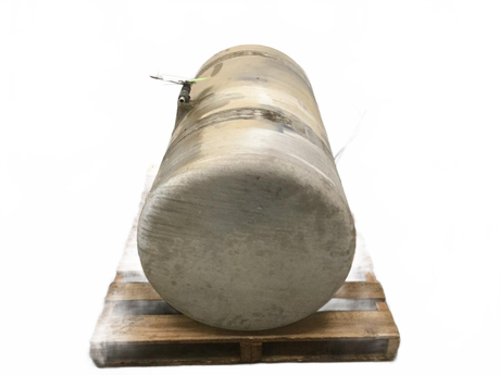 Aluminum RH fuel tank measures 25" x 49" 100 gallon with rear - Second Truck Parts