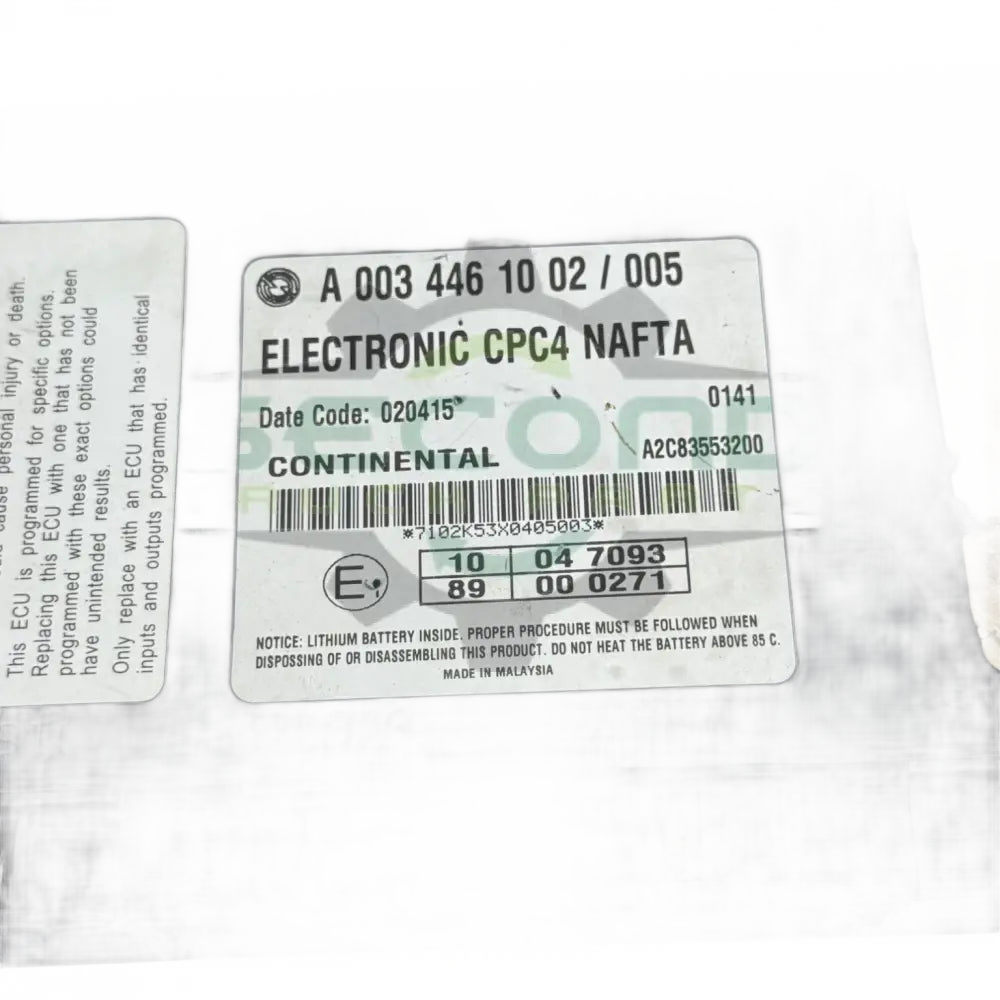 A0034461002 Genuine Freightliner CPC4 Electronic Chassis Control Module - Second Truck Parts