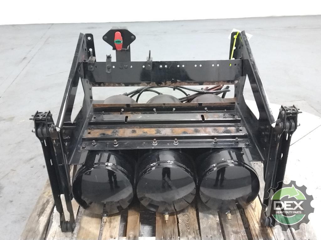 Volvo VNL760 frame mounted battery box with fairing brackets and air