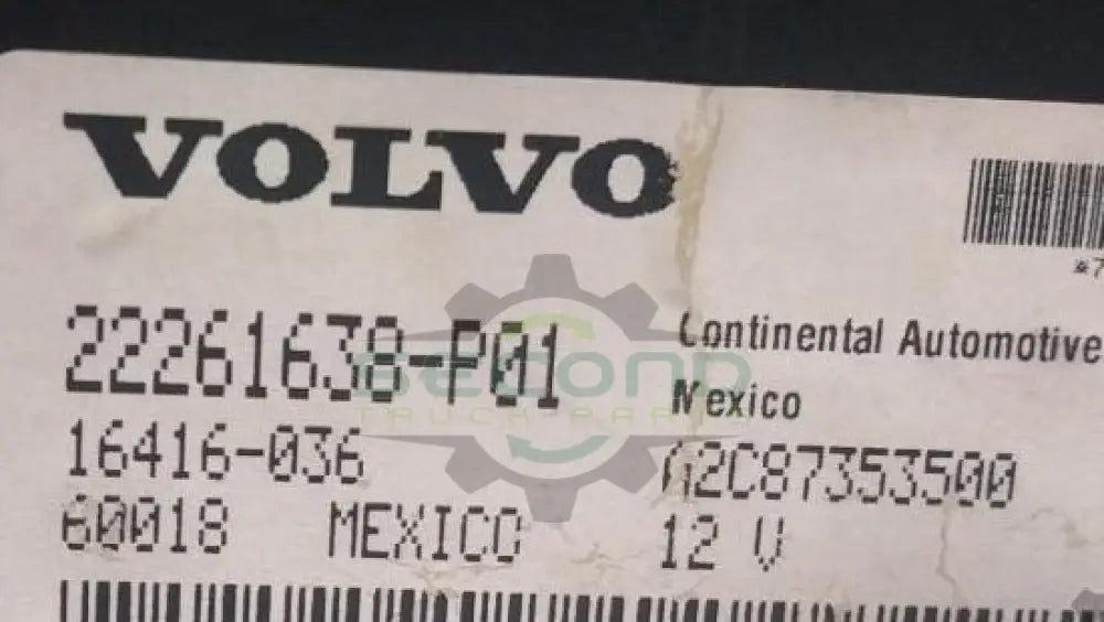 Volvo '17 VNL instrument cluster OEM 22261638 - Second Truck Parts