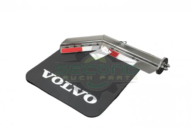 Volvo LH Stainless steel angled mudflap bracket with mud flap OEM - Second Truck Parts